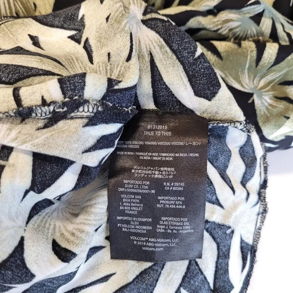 Volcom Coco Maxi Dress Green Black Leaf Print Sleeveless sz XS NWT $70 - Picture 8 of 11